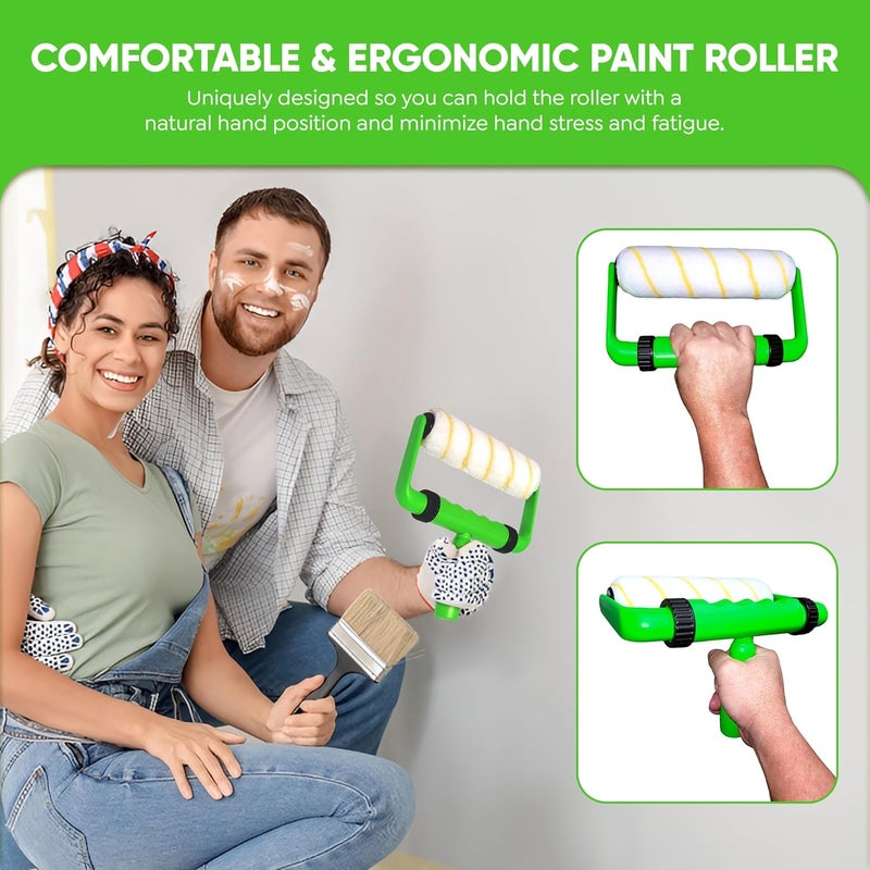 BetterGrip Store Ergonomic Versatile Lightweight Durable Paint Roller - 9 inch Paint Roller Frame Kit with Extension Handle - Comfortable Grip Minimizes Soreness & Fatigue, Finish Paint Projects Quicker - Image 2